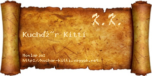 Kuchár Kitti névjegykártya